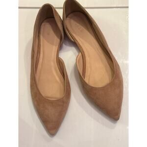 J CREW D’Orsay Pointed Toe Flats Beige Suede 9.5